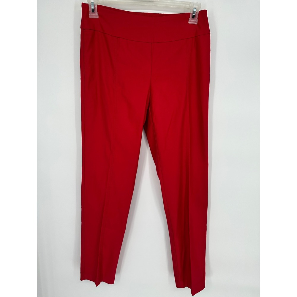 New Directions Womens‎ Red Pull On Dress Pants Size 10 Stretch Career Trousers